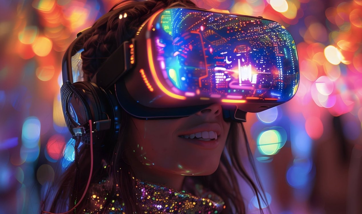Момиче с VR слушалки