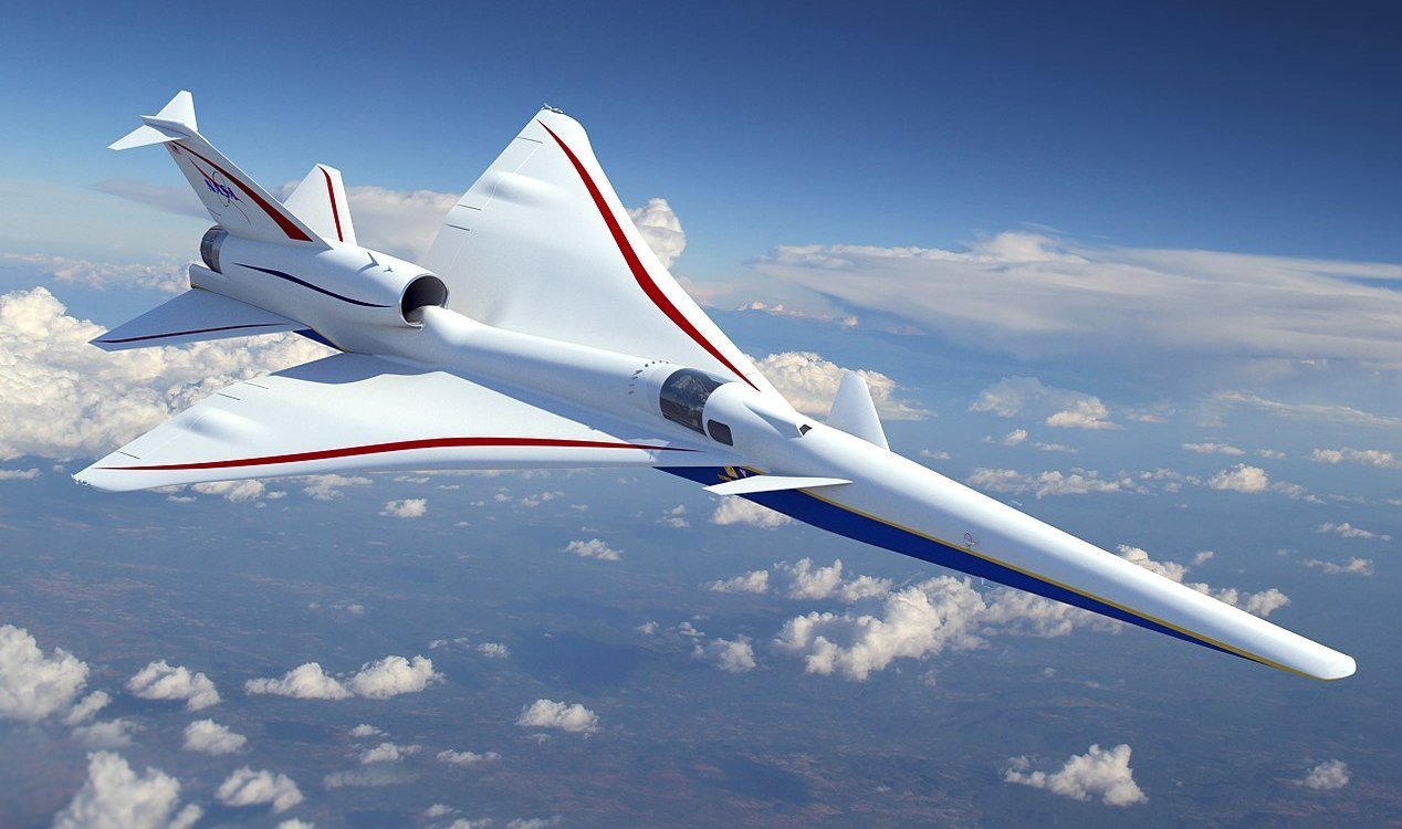 Концептуално изображение на свръхзвуков самолет X-59.