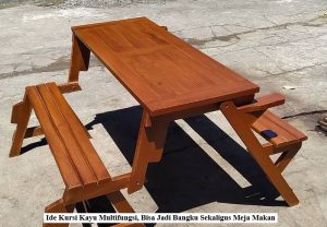 Ide Kursi Kayu Multifungsi, Bisa Jadi Bangku Sekaligus Meja Makan